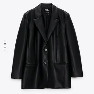 Zara oversized leather blazer (NWT)